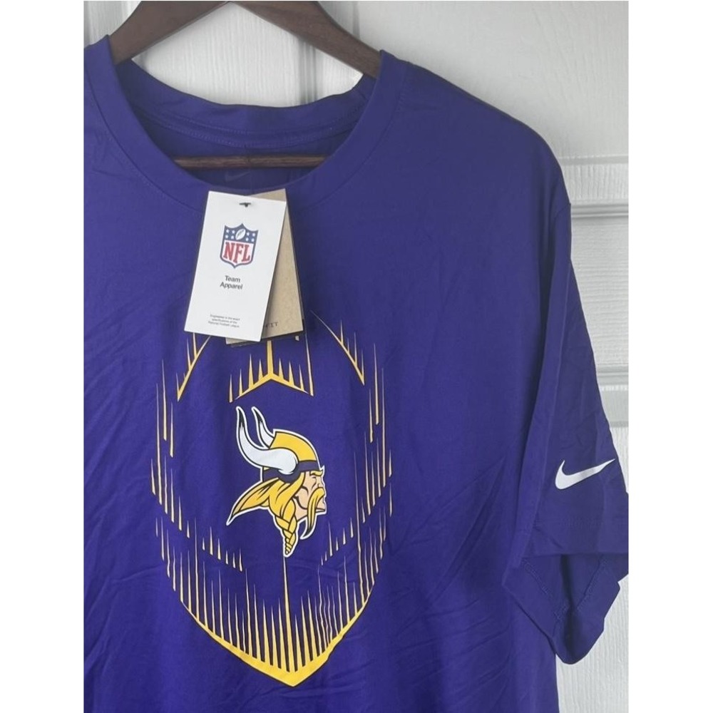 Minnesota Vikings Nike Shirt Mens 2XL Purple NFL Dri Fit Short‎ Sleeve NEW